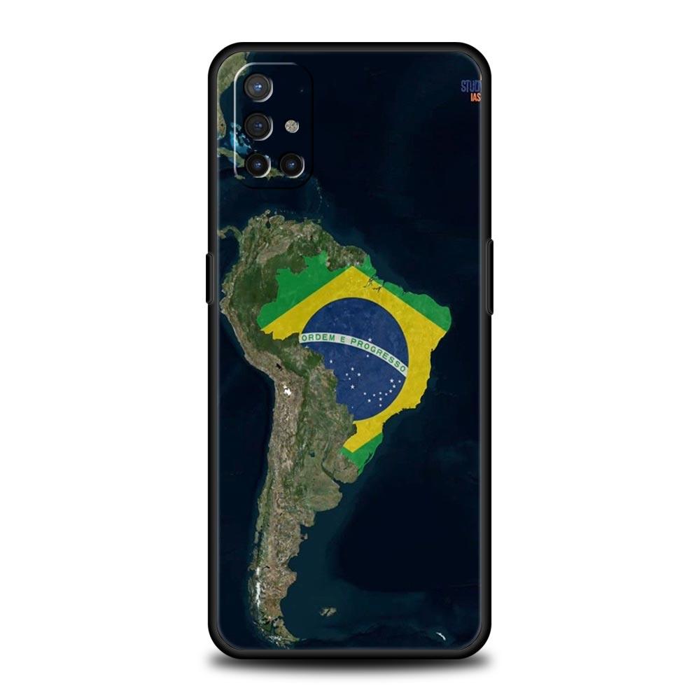 Large Brazil Flag Phone Case For OnePlus 15 13 12 11 10 Pro 13T 13R 12R 9 8T 8 7 7T 9R Nord 2T CE 2 3 4 5G Soft Cover Nord CE 2 5G