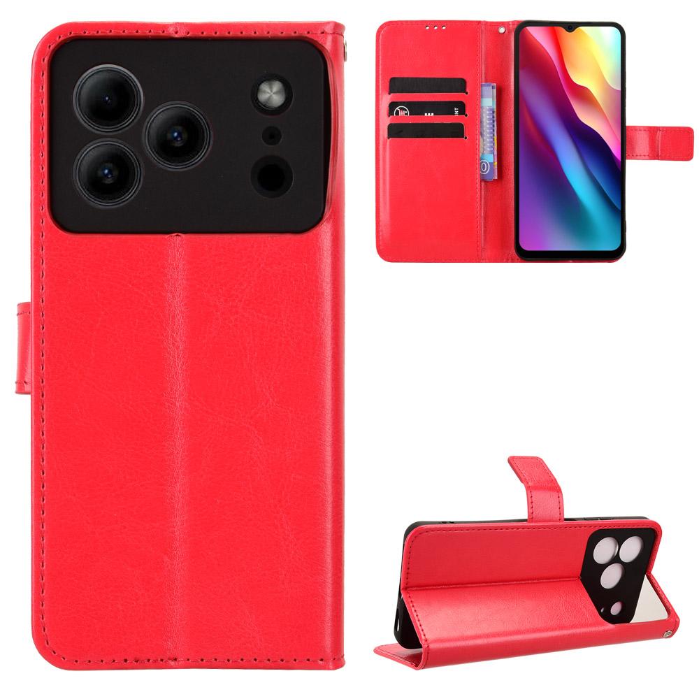 

Чохли-книжки для Doogee Note 56, Note 56 Pro зі штучної шкіри, повний захист корпусу, протиударний, міцний, ретро чохол для телефону червоний