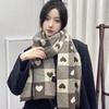 DUTRIEUX Knitted Heart Plaid Scarf