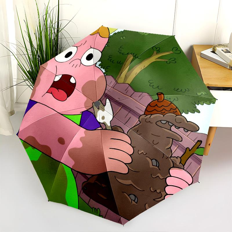 Pooh Pattern, Automatic Folding Umbrella, Portable and Foldable Design, 8 Ribs, a Christmas or Birthday Gift.