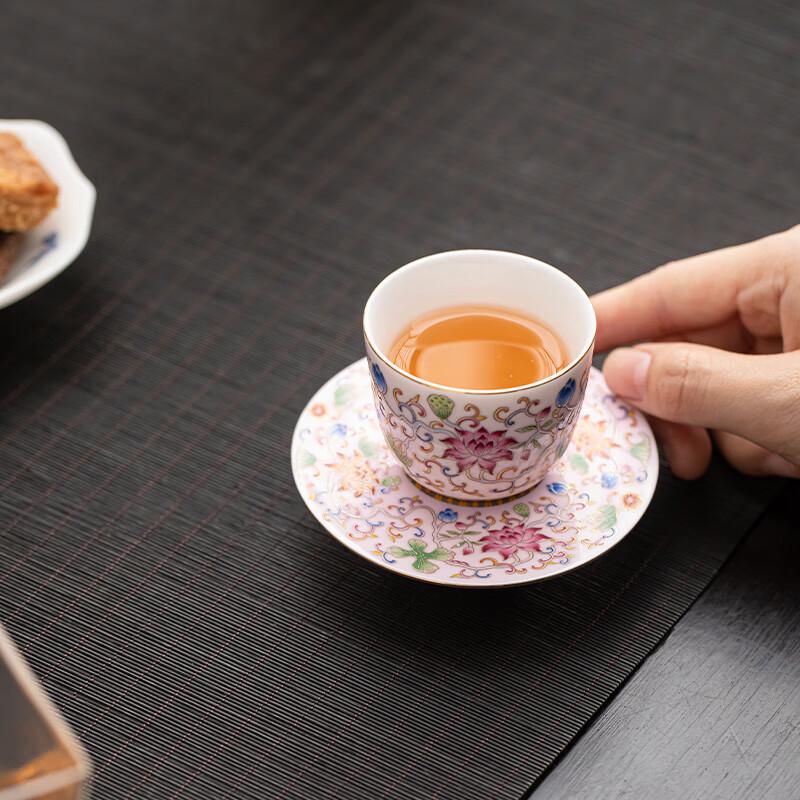 Sush Ceramic Enamel Palace Style Individual Teacup & Saucer Gift Set