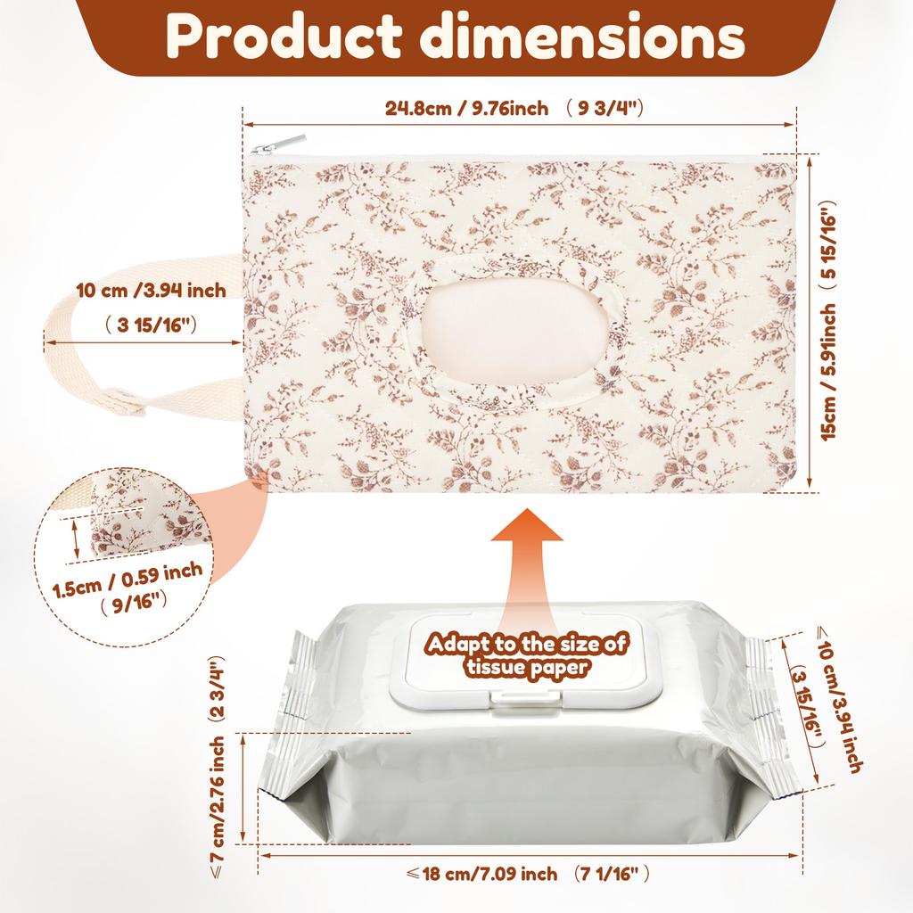 Stroller Wipe Holder Baby Car-mounted Tissue Box Stroller Hanging Bag Paper Holder Detachable Napkin Storage Bag