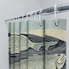 Vintage Blue Fish Print Shower Curtain For Bathroom Decor High-Quality Fabric With Hooks Included