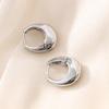 1pair Versatile Metallic Tear Drop & Oval Simple Hoop Earrings