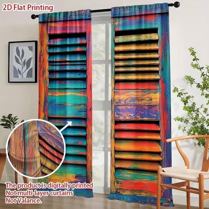 2Pcs Colored exhaust door print curtains,suitable for bedroom,living room kitchen decoration,home decoration,kitchen curtains