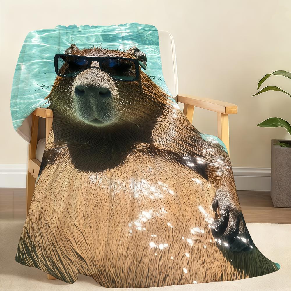 C-Capybara summer swimming Blanket Soft Throw Blanket for Home Bedroom Bed Sofa Picnic Travel Office Rest Cover Blanket Gift
