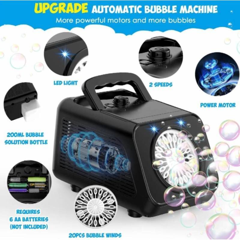 Portable Bubble Machine For Weddings With Multihole Out Bubble Effect For Kids And Adults