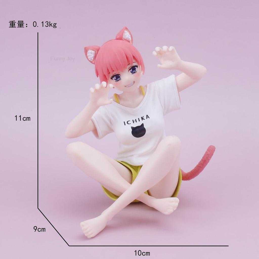 Non-Toxic 10-18Cm Yotsuba Anime Cute Nakano Nino Figurine The Quintessential Quintuplets Figure Cat Nakano Miku Figure Pvc Collection Toys