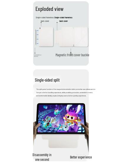 Ultra-Slim Magnetic Dual-Sided Buckle Case with Horizontal & Vertical Stand for iPad & Huawei MatePad
