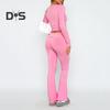 Set 2 Pezzi/Set Abbigliamento Sportivo da Donna Manica Lunga Girocollo Manica Corta Vestibilità Slim Elastico Vita Alta Vintage Morbido Casual Set T-shirt Pantaloni Set Pilates