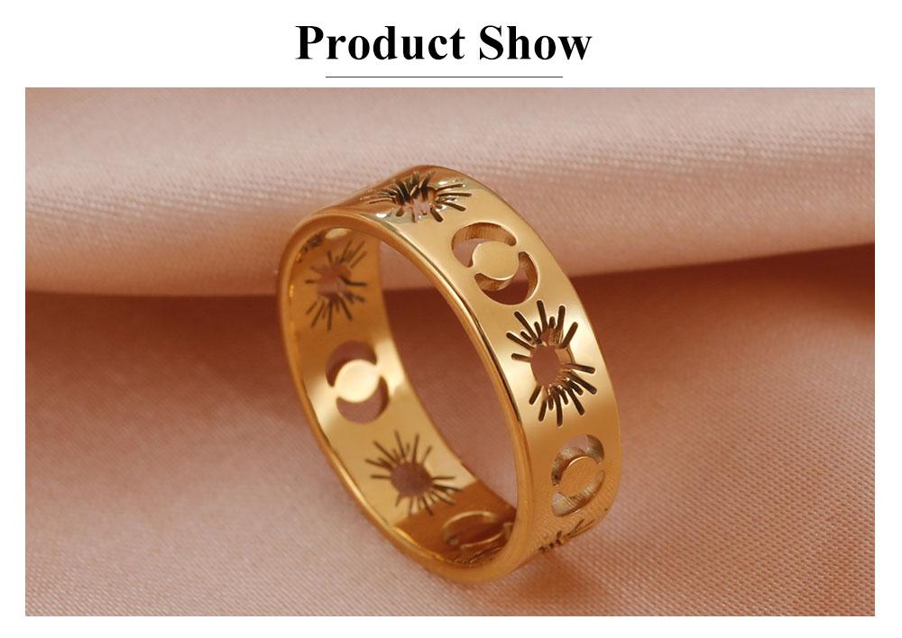 Cazador Stainless Steel Sun Crescent Moon Rings for Women Gold Color Rings 2026 Jewelry Anniversary Birthday Mother Gift New