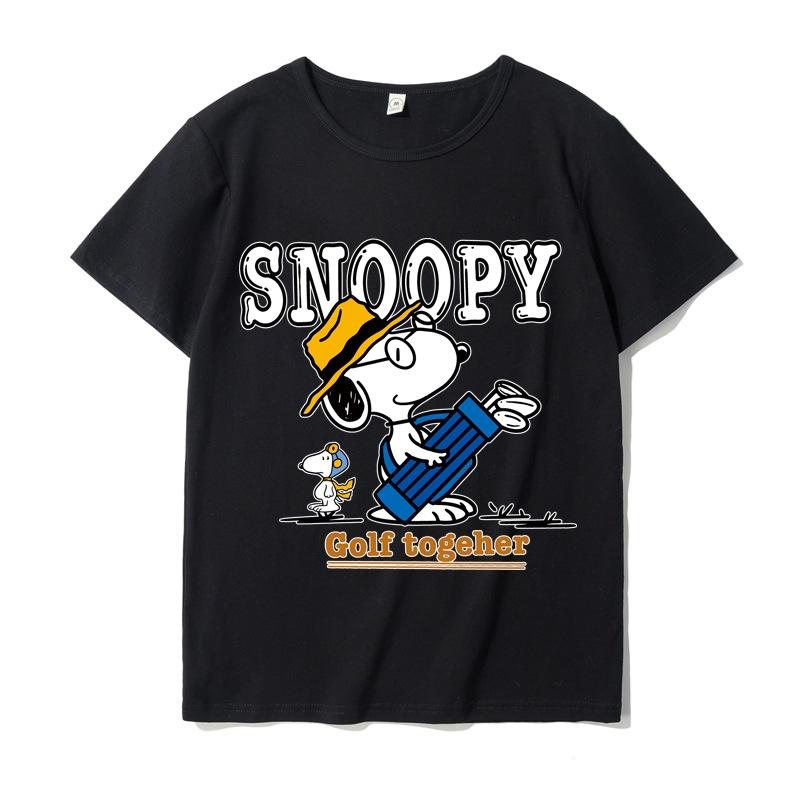 Classic Snoopy Cotton Men's Women's T-shirt Snoopy Cartoon Printed Summer Fashion Casual Comfortable Top Street Clothing