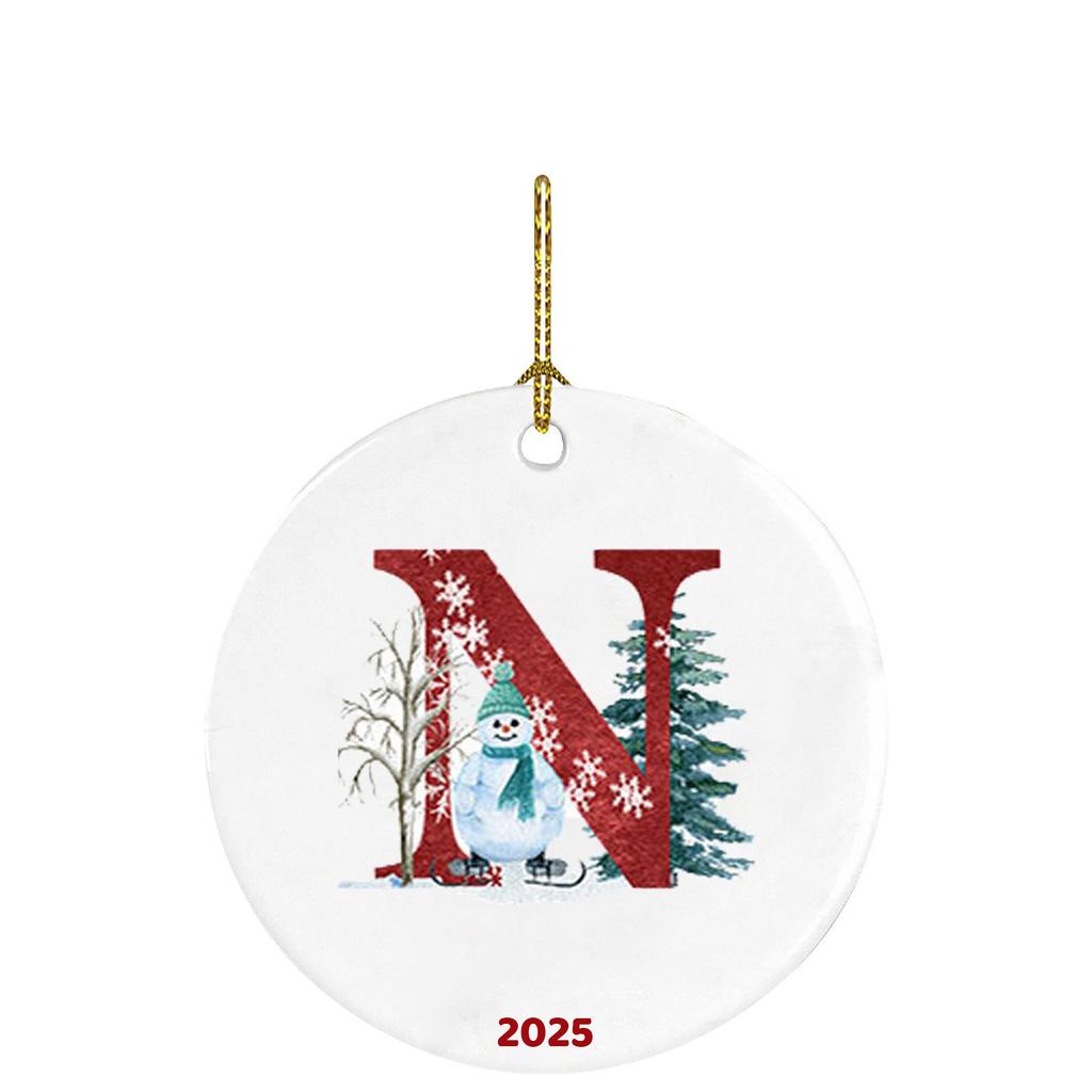 26 Letters Santa Christmas Pendant Acrylic Car Pendant Christmas Tree Decoration