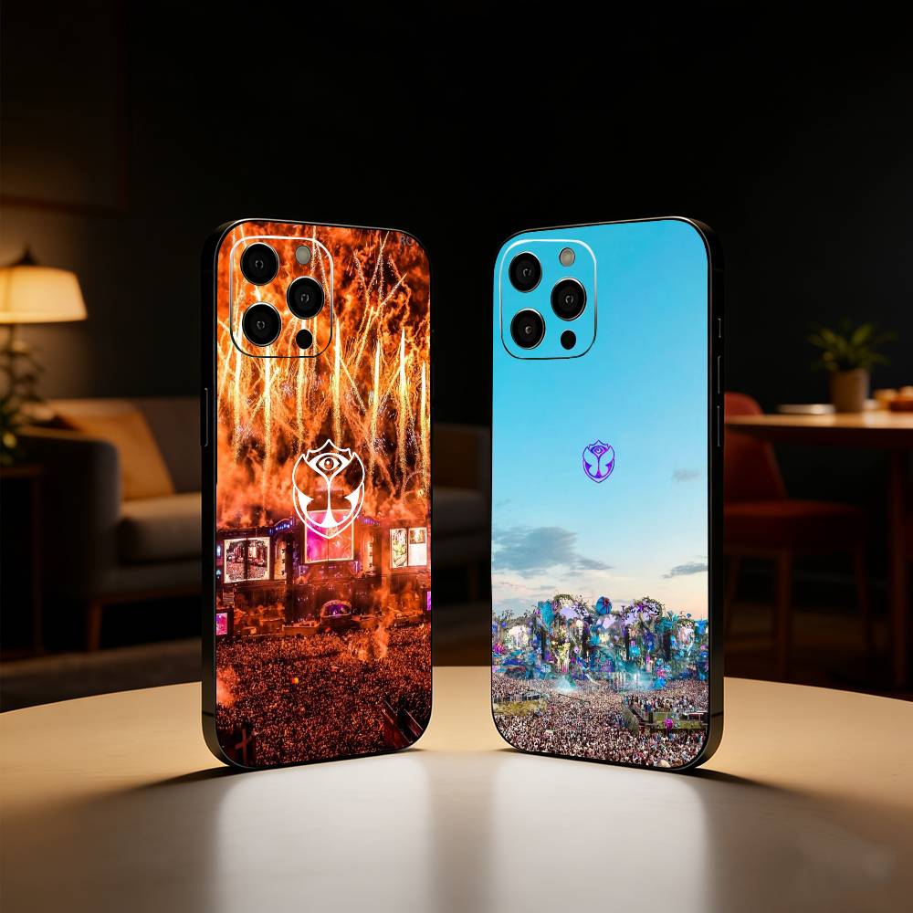 T-Tomorrowland Phone Case For iPhone17,16,15,14,13,12 Plus,Max Soft Silicone Black Cover