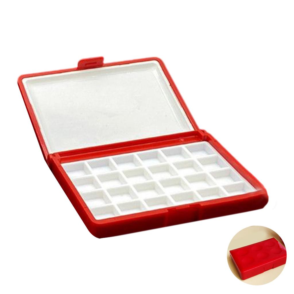 Portable Watercolor Paint Palette Box Paint Mixing Tray 12 Well 24 Well For Watercolour Oil Acrylics Gouaches Painting