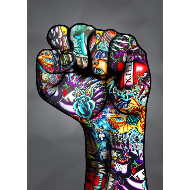 Graffiti Art Victory Cheer Encouraging Gestures Canvas Painting Modern Poster Print Wall Art Picture for Home Decoration