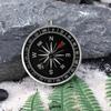 Outdoor Orientation Navigation Compass Portable Compass Ring Keychain Silver for Outdoor Camping Hiking Sports Navigation