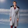 2024 Autumn/Winter European Casual High-Quality Double-Breasted Slim Fit Wool Coat with Fur Collar