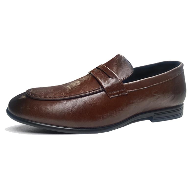 Fashion Mens Casual Loafers Hot Sale Leather Shoes Breathable Slip on Loafers Solid Color Men Italian Design Handmade Men Dress Shoes