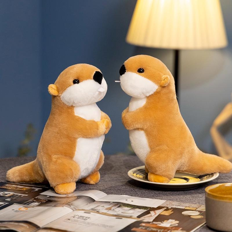 Simulation 20cm Marmot Groundhog Beaver Artificial Plush Toy Decor Funny Animals Toys Birthday Halloween Presents for Boys Girls