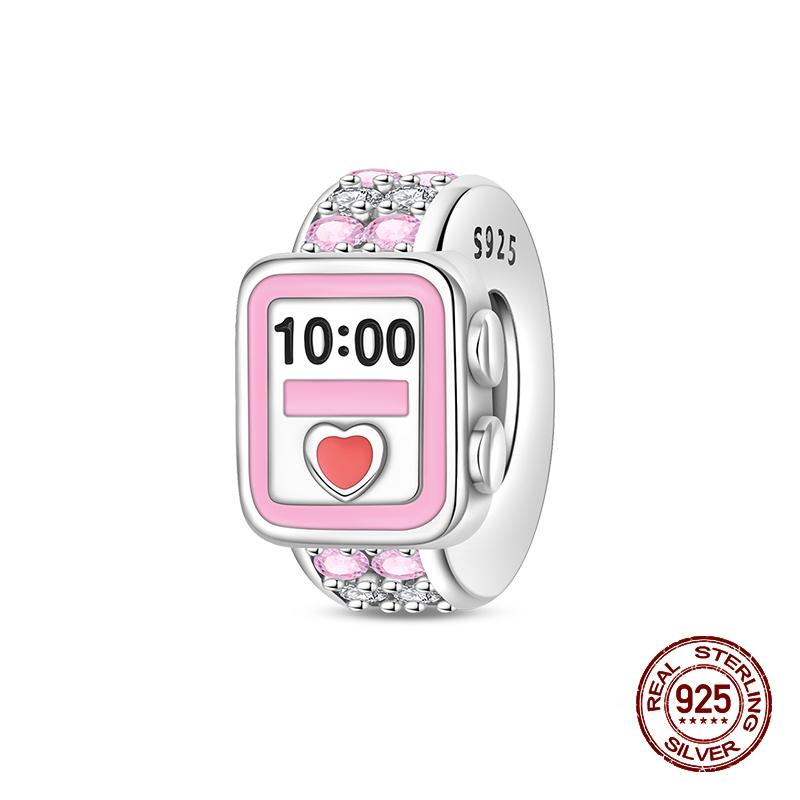 Fit Original Copper Charms Beads Game Console Headphones Pink Charms For Women Fine Diy Birthday Jewelry Gifts