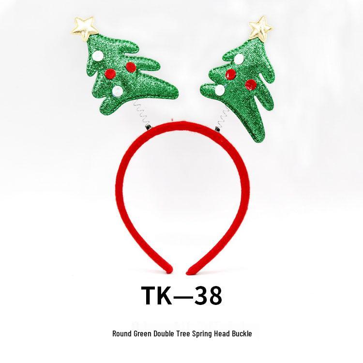 Christmas Tree & Reindeer Antler Sequin Headband for Adults & Kids - Festive Holiday Party Decoration