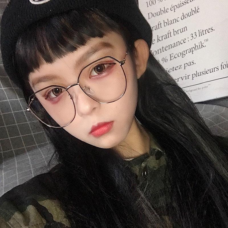 Personalized Irregular Anti-Blue Flat Glasses For Women Without Makeup Retro Myopia Optical Glasses Frame