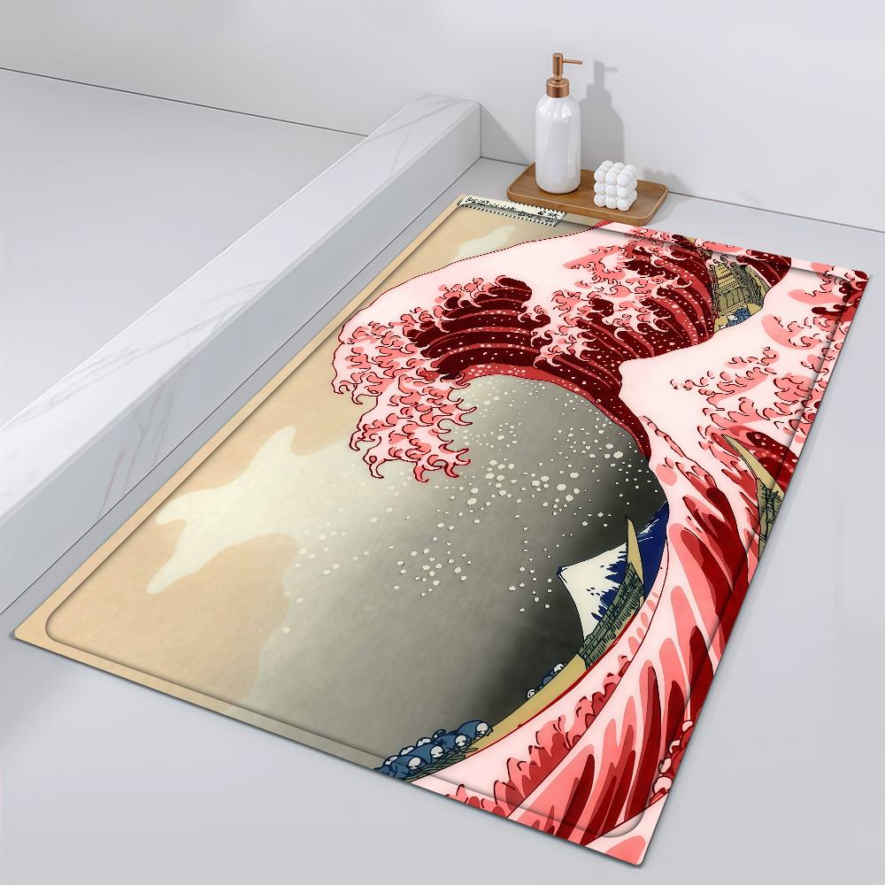Great Door Mat Bedside Entrance Bath Floor Decoration Corridor Art Wave The Door Mat Carpet Living Kanagawa Room off Balcony