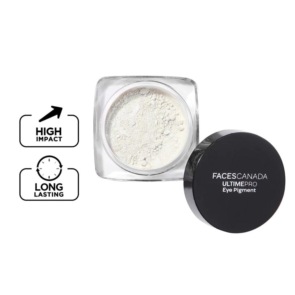 FACESCANADA Ultime Pro Powder Eye Pigment - Silver 01, 1.8G | Shimmery Finish | Long-Lasting | Intense Pigment | Excellent Color Payoff | Smooth