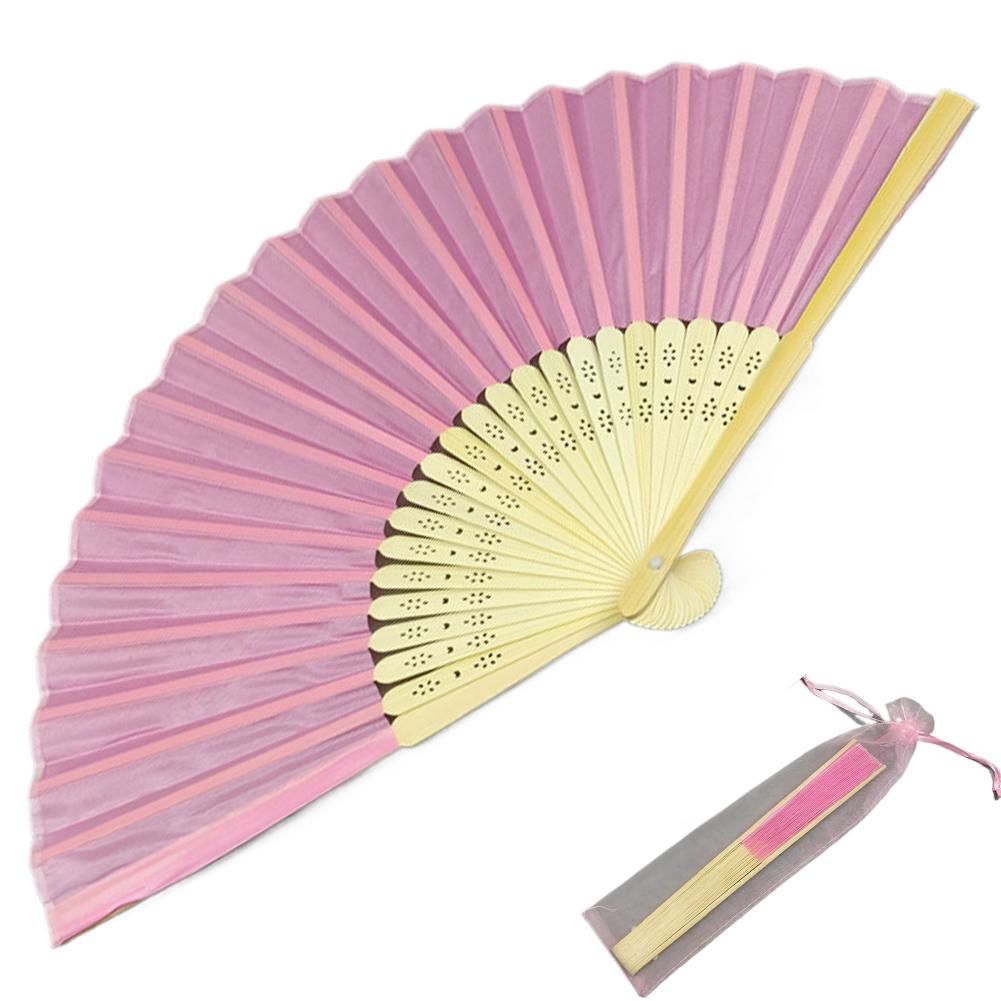 Bamboo Silk Folding Fans, Fabric Handheld Accordion Fans, Vintage Decorative Fans for Dance, Performance, Party, Wedding Decor