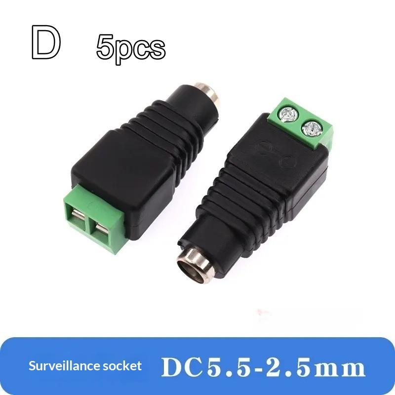 No Soldering Male Female Camera Monitoring Video Cable Plug Connector for Home Security Camera Cabling Installation