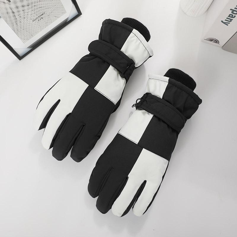 Ski Gloves for Winter Thickened Waterproof Men and Women Plus Velvet Thickened Anti Slip Cold Proof Riding Touch Screen Warm Gloves