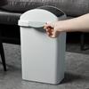 Creative Garbage Can with Shaker Cover Simple Storage Bucket Rubbish Bin Rectangle Wastebasket