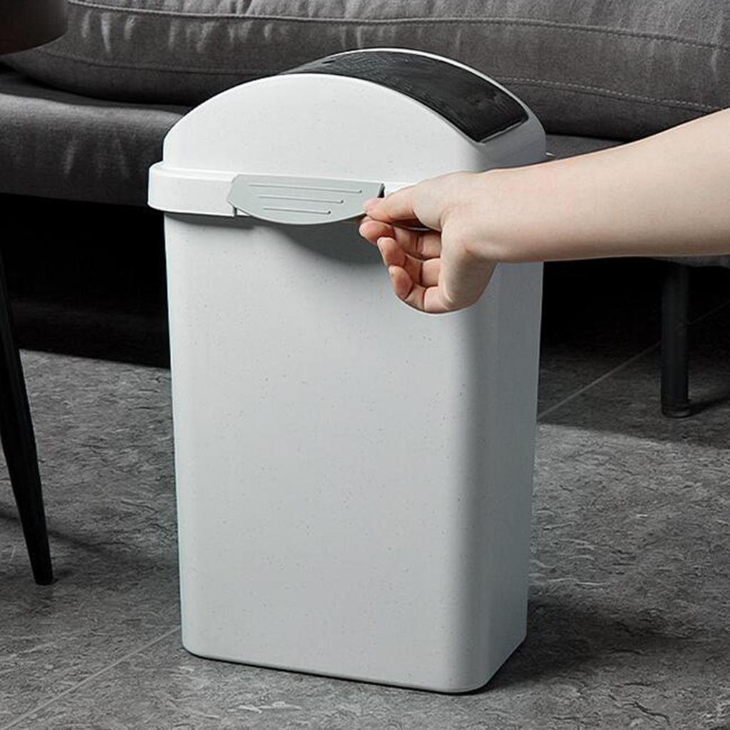 Creative Garbage Can with Shaker Cover Simple Storage Bucket Rubbish Bin Rectangle Wastebasket