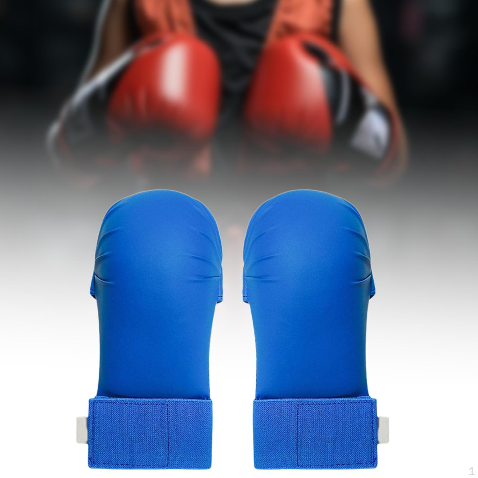 

2 шт. тренировочные перчатки для каратэ, перчатки ММА, защита для соревнований, профессиональный спарринг M синий