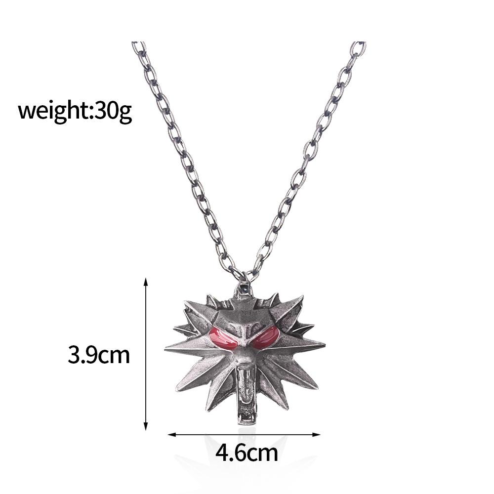 European and American Trends Zinc Alloy Wizard Wolf Head Wild Men Pendant Necklace Game Merchandise Commemorative Accessories