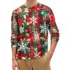 Men's Fashion Printed Round Neck Long Sleeve Bottoming Shirt Top