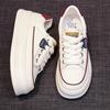Thick-soled White Shoes Women's Flat-soled Sports Board Shoes Small Height Increase Single