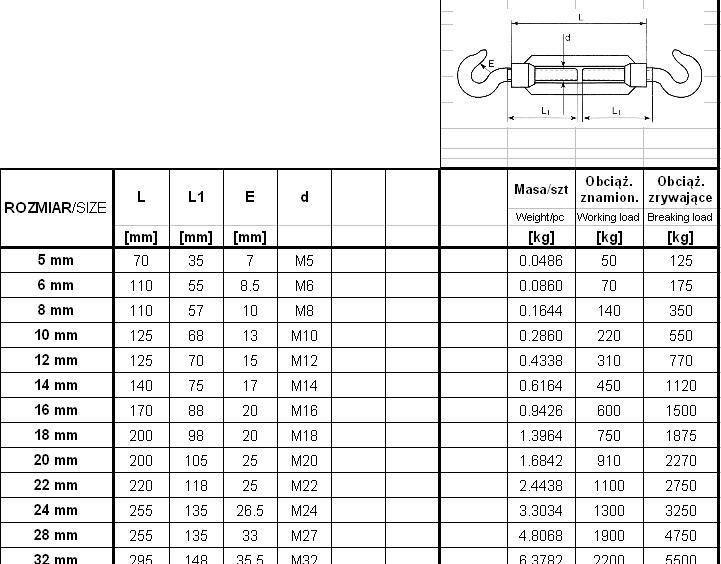 TURNBUCKLE HOOK+HOOK 20*200MM - SRZ 20*200H