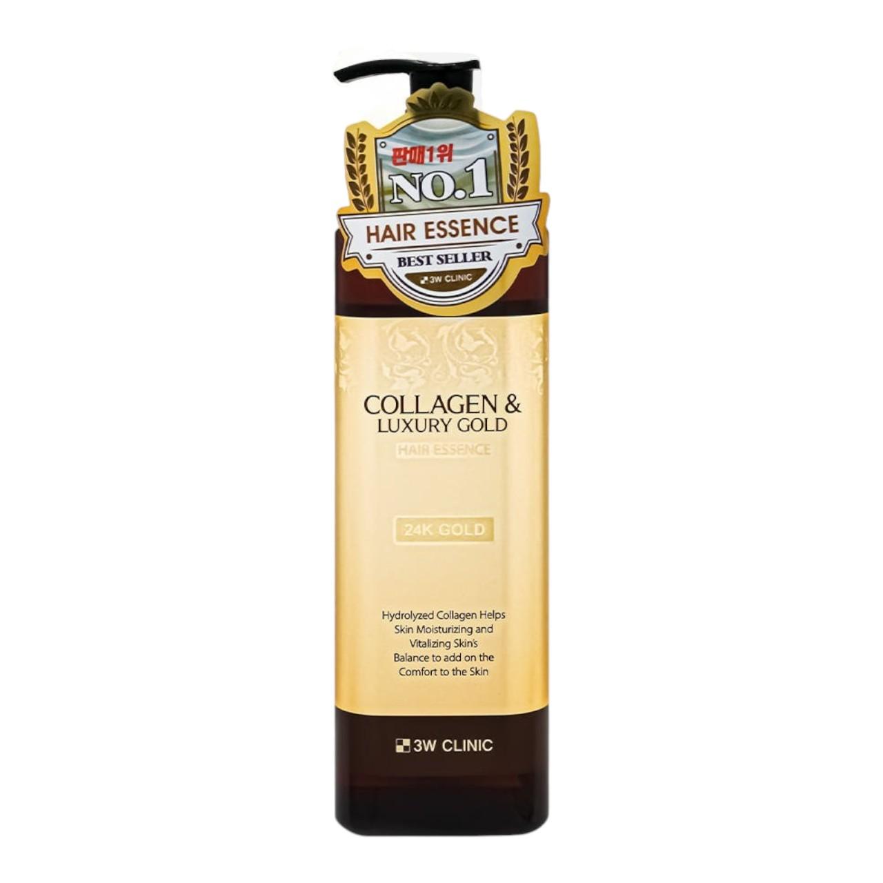 

3W Clinic Collagen & Luxury Gold Hair Essence - Deep Nourishing & Repairing Hair Treatment for Damaged Hair - 500ml / 16.9 fl.oz.