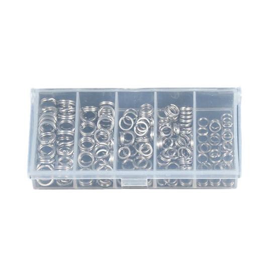 200 st rostfritt stål fiske delade ringar bete lockar solid loop tackle verktygssats