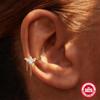 Gold-Tone C-Shaped Ear Cuff With Rhinestone Horse Eye Tassel No-Piercing Bone Clip Women