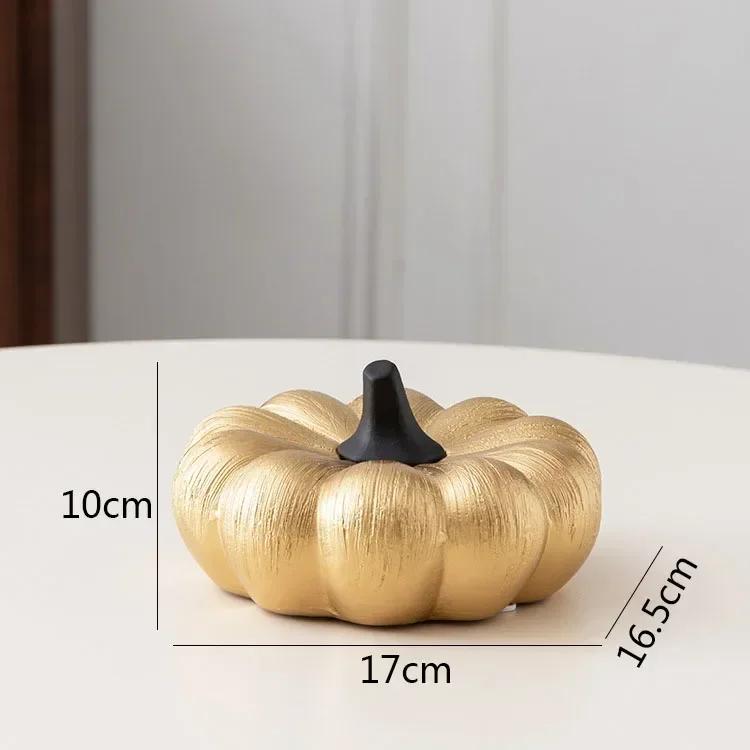 Creative Pumpkin Sculpture Ornaments Ceramic Crafts Desktop Fruit Statues Living Room Figurines Home Decoration Ornaments