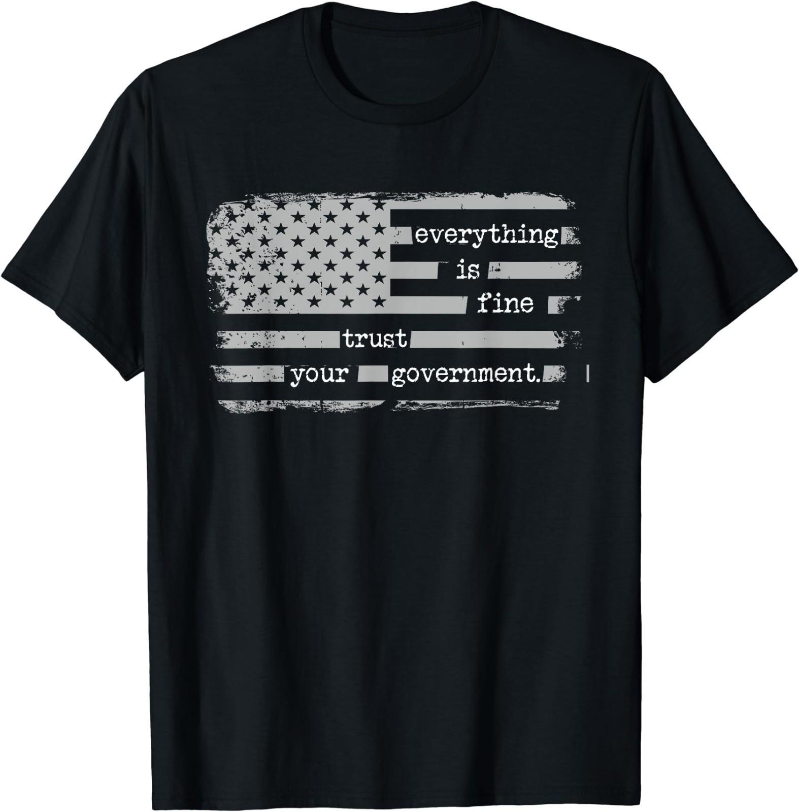 Trust Your Government Conspiracy Theory USA Flag T Shirt S разноцветный