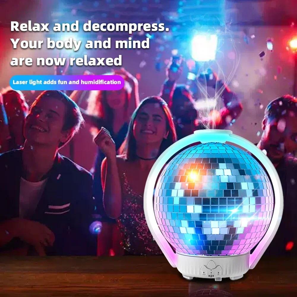 7-Color LED Humidifier with Essential Oils  Laser Ball Aromatherapy for Home & Bedroom Relaxation