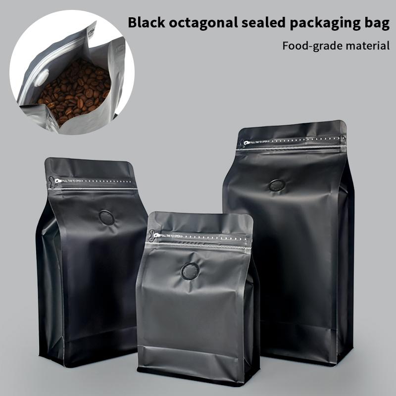 50Pcs Coffee Stand Up Pouch With Valve &Ziplock Pulltab Ground Coffee Beans Nutdried Tea Leaf Mga Pouches Ng Kap