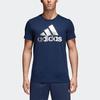 adidas T Shirts Men's Blue Crew Neck Moderate Straight Fit CV4508