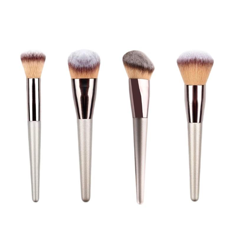Champagne Gold Multi-Use Makeup Brush for Foundation, Blush, Powder, Eyeshadow, and Mask Application