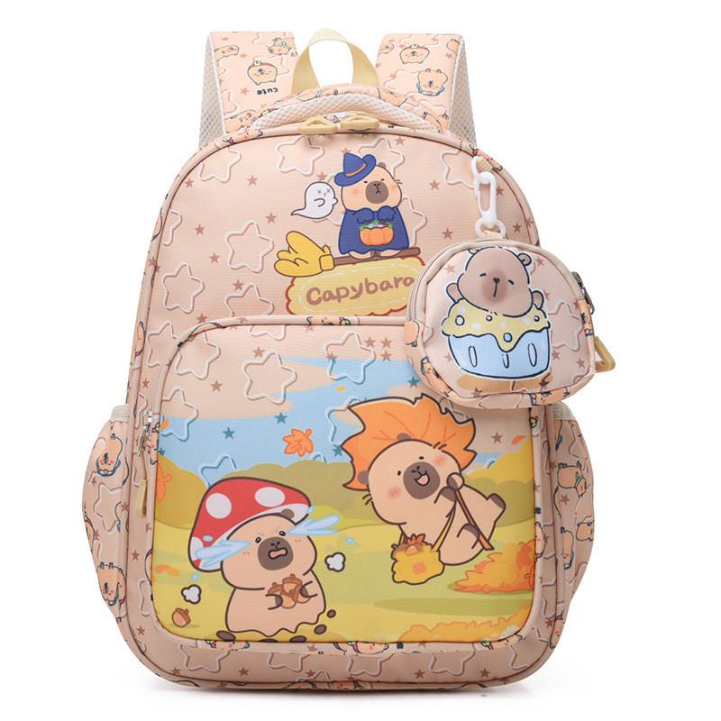 Stylish Cute And Capybara Kids Backpack For Nursery School With Comfortable Straps And Nylon Material
