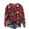 Women's Casual Christmas Print Long Sleeve Neck Sweatshirt